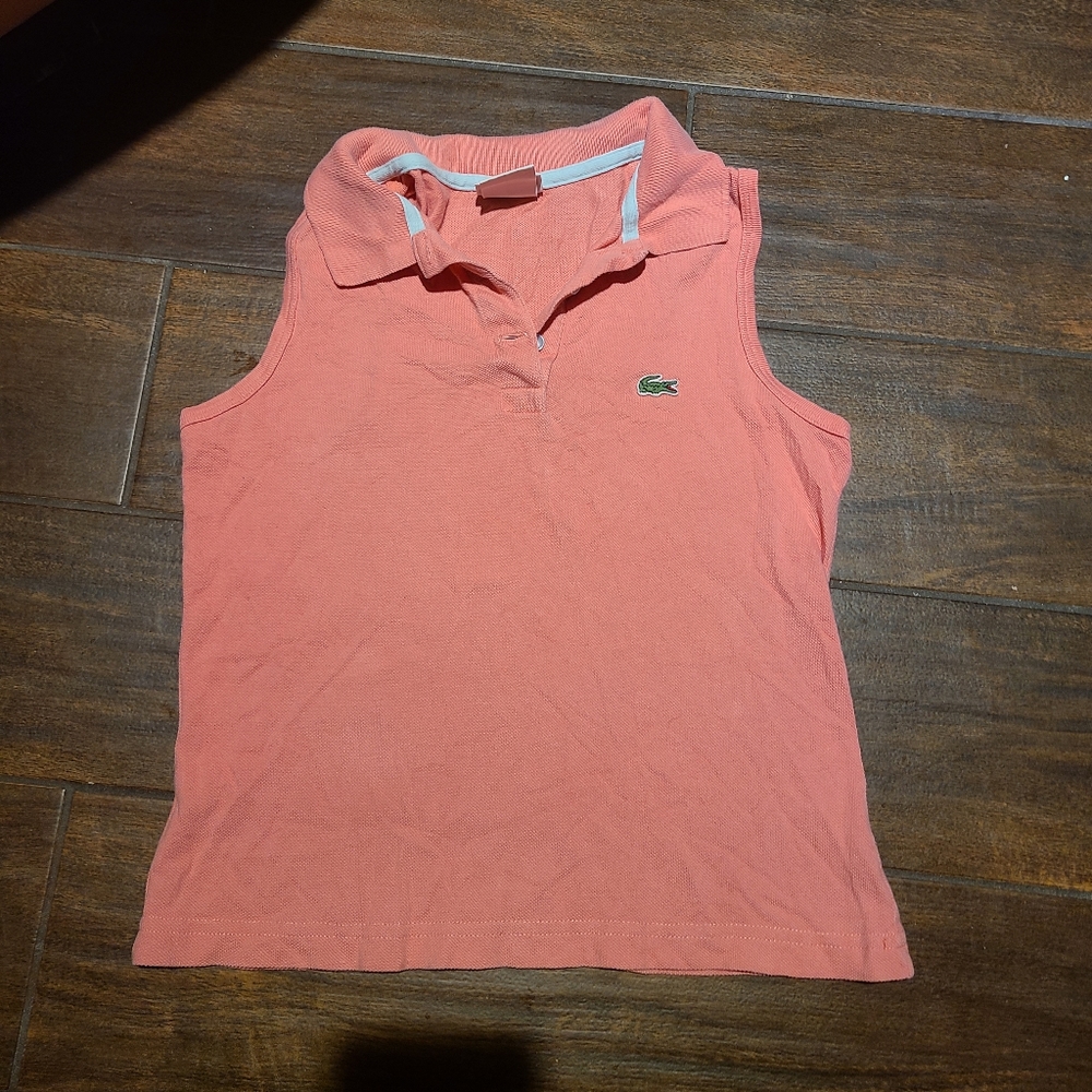 lacoste collared golf tank